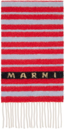 Marni Red & Blue Striped Alpaca Scarf