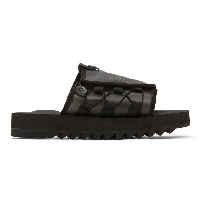 Fumito Ganryu Black Suicoke Edition Silicon Slip On Sandals Fumito