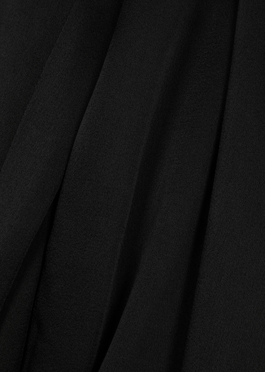 SAINT LAURENT ブラック ベルベット タートルネック　XXL Saint Laurent Women's Black Belted Hooded Satin Wrap Jacket