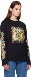Burberry Black Long-Sleeve Forest Cotton T-shirt