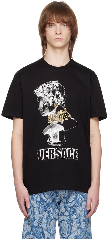 Photo: Versace Black Printed T-Shirt