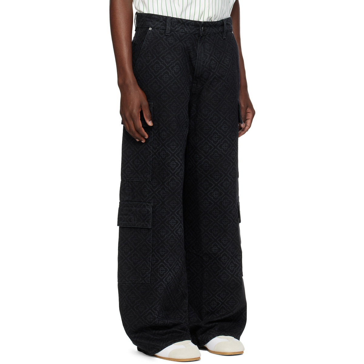 Casablanca Black Monogram Cargo Denim Jeans