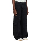 Casablanca Black Monogram Cargo Denim Jeans