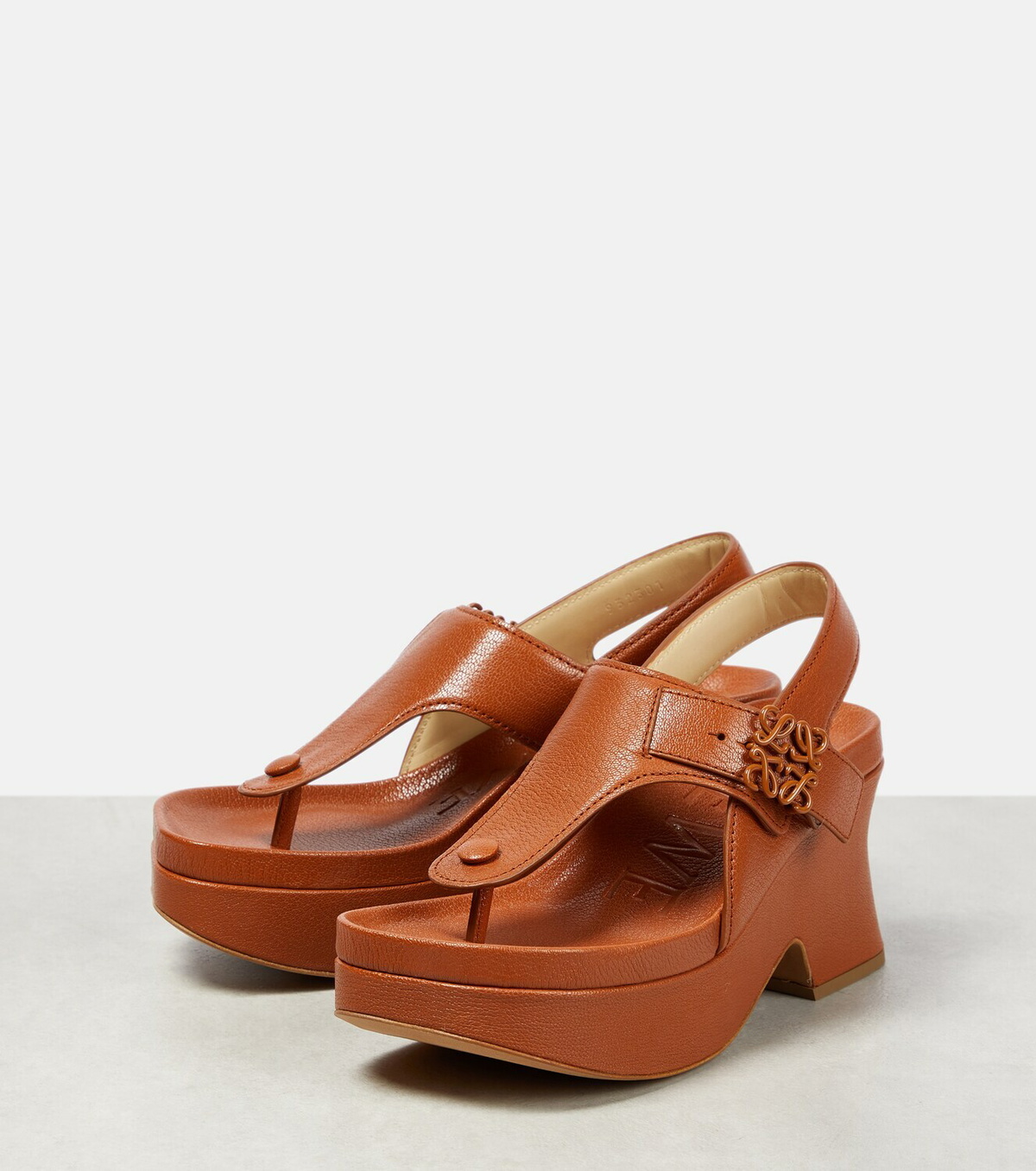 Loewe Ease leather platform thong sandals Loewe