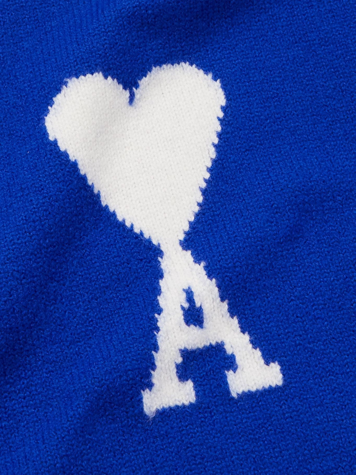 AMI PARIS - Intarsia Wool Sweater - Blue