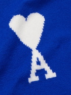 AMI PARIS - Intarsia Wool Sweater - Blue