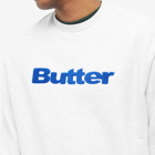 Butter Goods Men's Chenille Logo Crew Sweat in Ash Grey