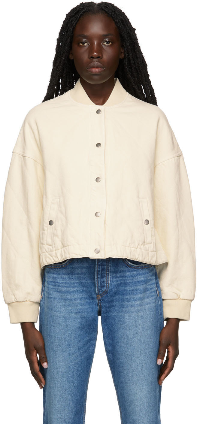 rag & bone Beige Quilted Cropped Jacket Rag and Bone