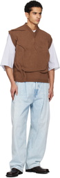 Hed Mayner Brown Knit Sweater Vest