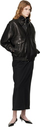 Dunst Black Oversized Vintage Leather Jacket