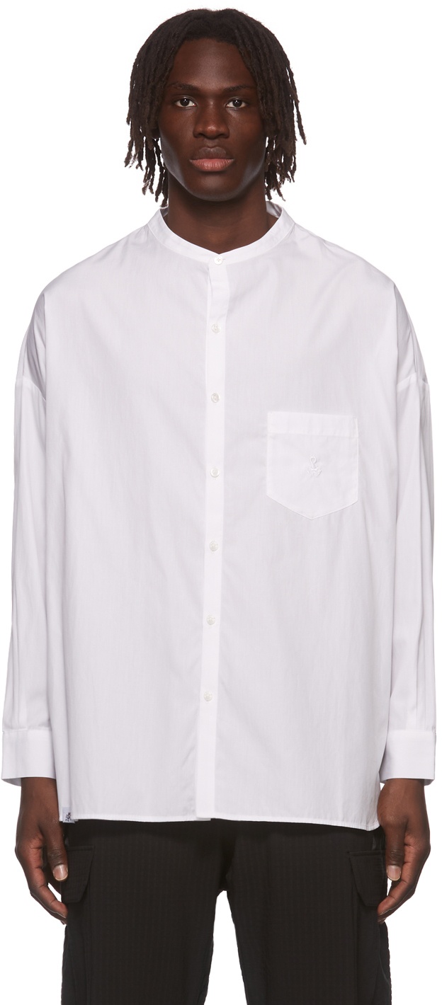 Gramicci White Sophnet Edition Band Collar Shirt Gramicci