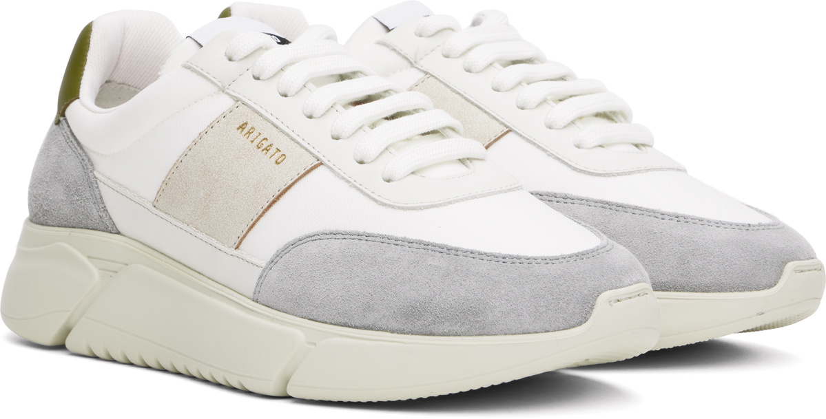 Axel Arigato White & Gray Genesis Vintage Runner Sneakers  display picture 1