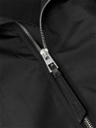 LOEWE - Leather-Trimmed Silk-Blend Taffeta Hooded Jacket - Black