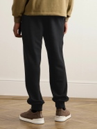 Zegna - Tapered Logo-Embroidered Cotton-Blend Jersey Sweatpants - Black