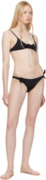 Coperni Black Flower Bikini Top