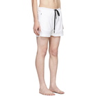 11 by Boris Bidjan Saberi White Embroidered Logo Swim Shorts