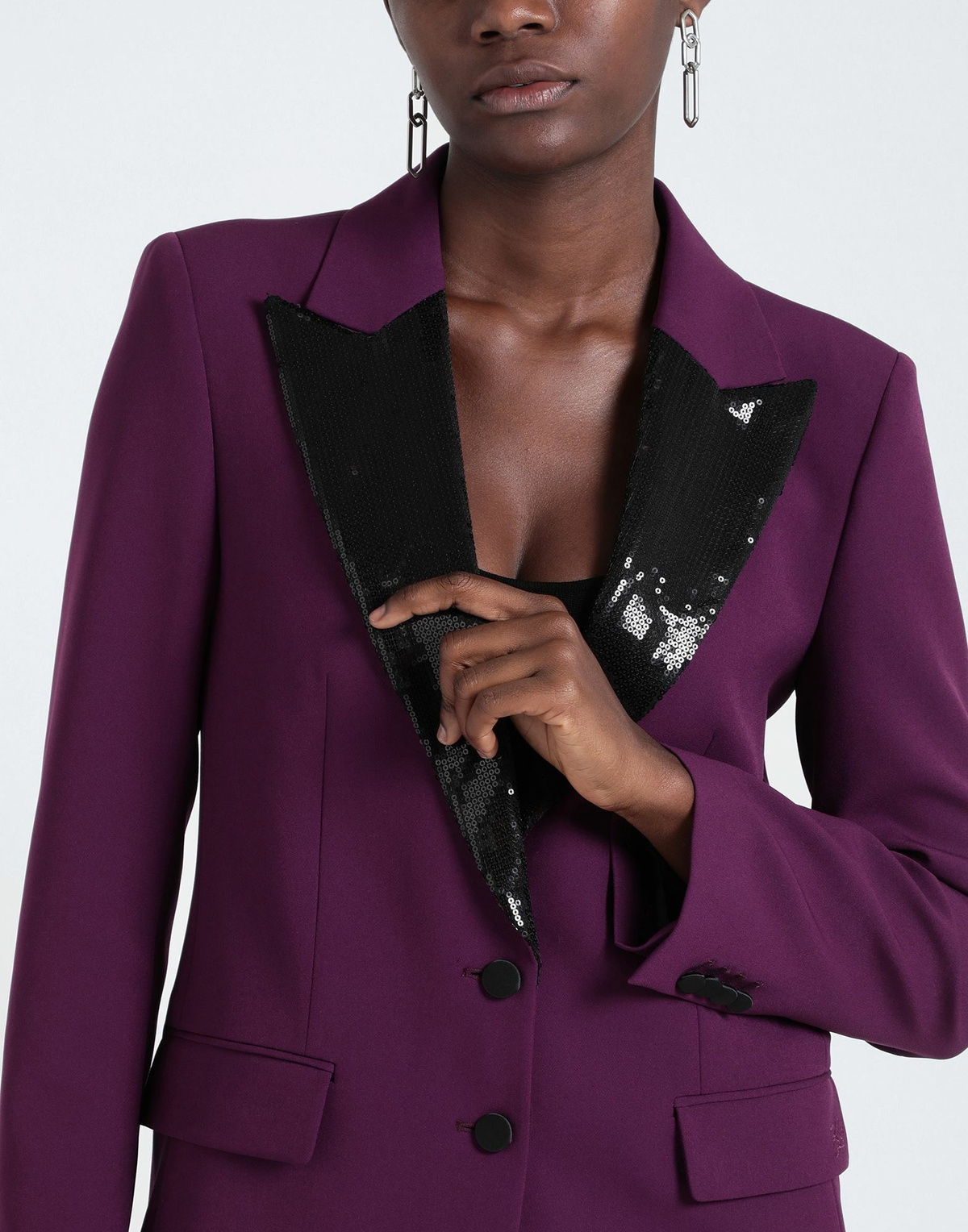 Karl Lagerfeld Womens Blazer Plum