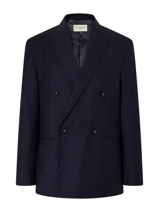 Photo: Officine Générale - Merrick Wool, Cashmere and Silk-Blend Suit Jacket - Blue