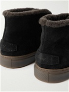 Brioni - Shearling-Lined Suede Chukka Boots - Black