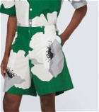 Valentino Floral cotton poplin Bermuda shorts