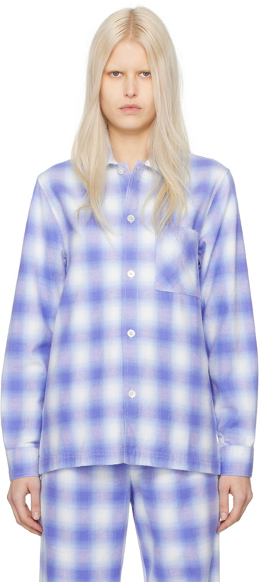 Photo: Tekla Blue Check Pyjama Shirt