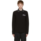 Versace Jeans Couture Black Logo Long Sleeve Polo
