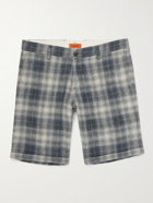BARENA - Rio Romaso Slim-Fit Checked Linen Shorts - Gray