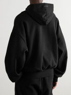 FEAR OF GOD ESSENTIALS - Logo-Appliquéd Cotton-Blend Jersey Hoodie - Black