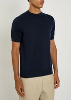 Aurélien Knit Merino Wool T-shirt Navy