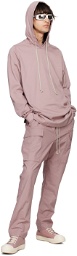 Rick Owens Pink Drawstring Hoodie