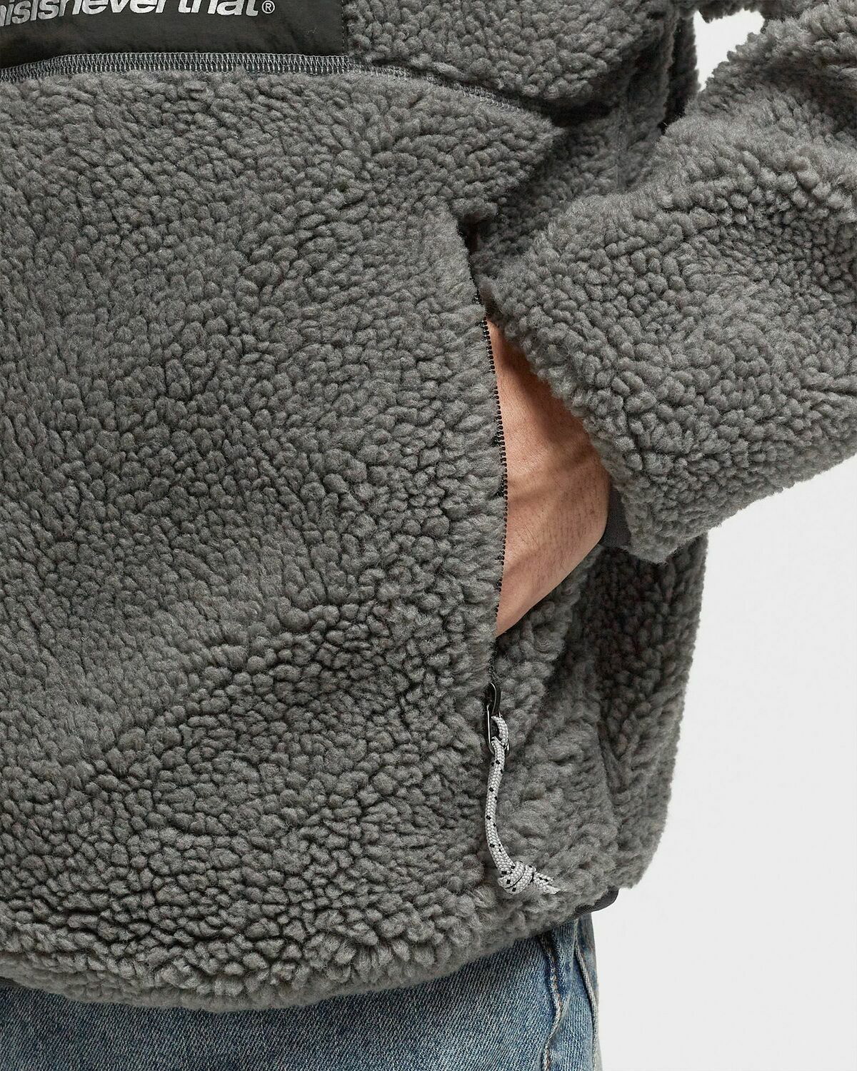 Thisisneverthat Sp Sherpa Fleece Jacket Grey Fleece Jackets