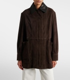Nour Hammour Grange leather-trimmed suede jacket