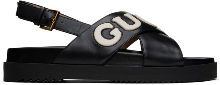 Photo: Gucci Black & White Slingback Sandals