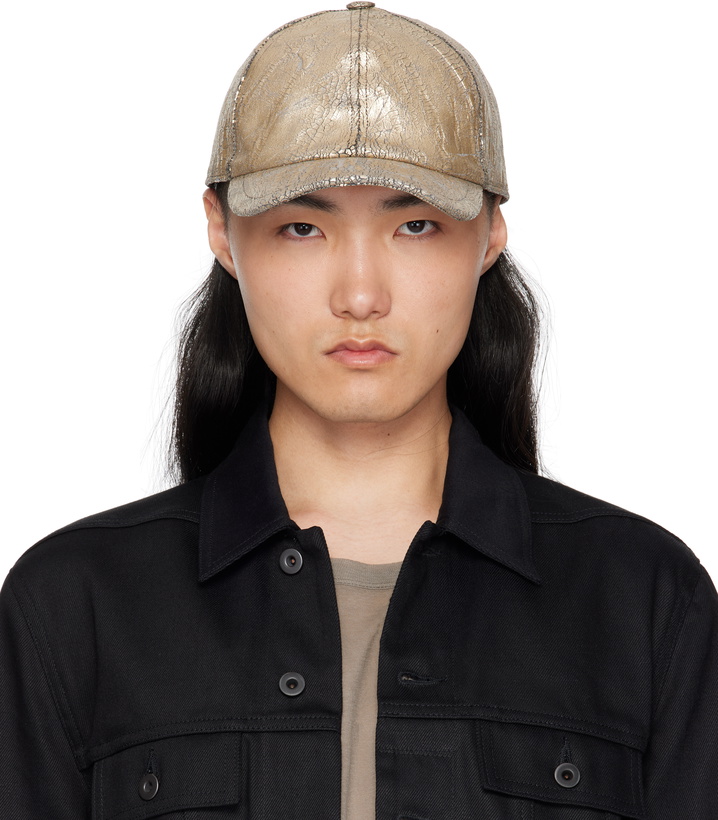 Photo: Rick Owens DRKSHDW Gold Megacrust Denim Baseball Cap