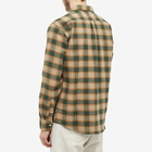 Foret Men's End Pillar Check Shirt in Dark Green