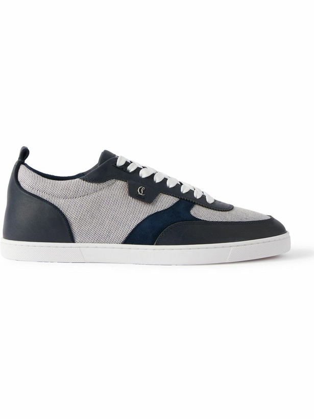 Photo: Christian Louboutin - Tutti Rui Leather and Suede-Trimmed Granariso Canvas Sneakers - Blue