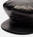Valentino VLogo leather newsboy cap