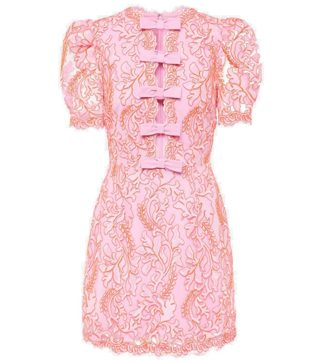 Rebecca Vallance Maribella bow-detail lace minidress Rebecca