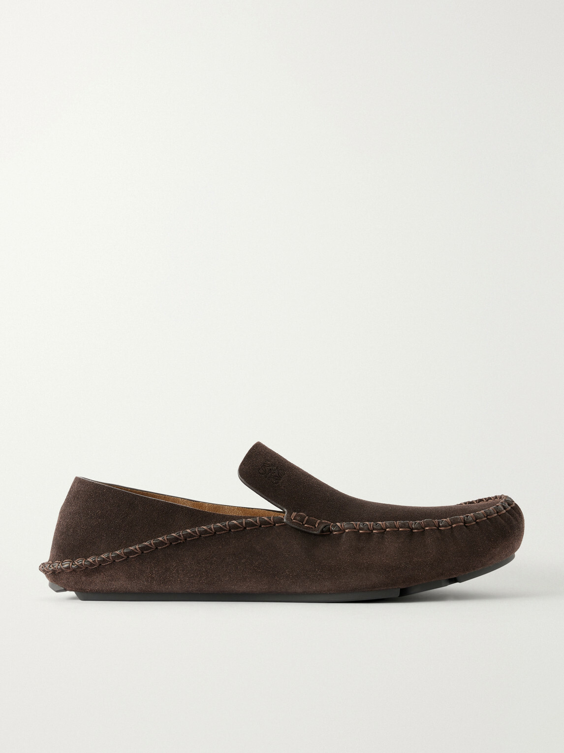 LOEWE - Rambla Suede Driving Loafers - Brown