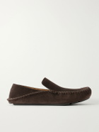 LOEWE - Rambla Suede Driving Loafers - Brown