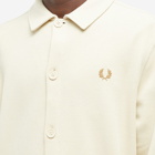 Fred Perry Men's Button Through Overshirt in Oatmeal