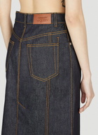 Alexander McQueen Contrast Stitching Denim Skirt
