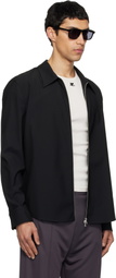 Courrèges Black Zipped Twill Shirt Jacket