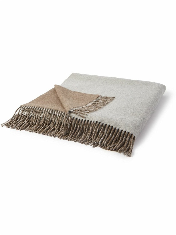 Photo: Brunello Cucinelli - Fringed Two-Tone Cashmere Throw