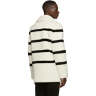 Saint Laurent White Shearling Double-Breasted Jacket