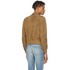 Saint Laurent Tan Leather Zipped Lyon Jacket