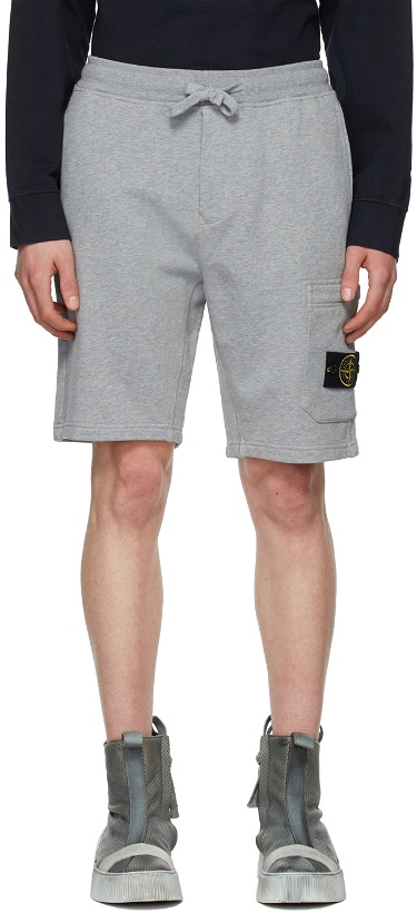 Photo: Stone Island Grey Garment-Dyed Shorts