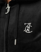 Juicy Couture CLASSIC VELOUR HOODIE WITH DIAMANTE BRANDING Black Womens Hoodies/Zipper