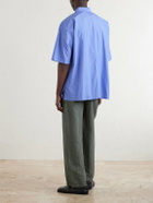 ATON - Cotton-Poplin Shirt - Blue
