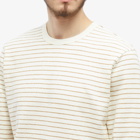 Folk Men's Textured Stripe Long Sleeve T-Shirts T-Shirt in Tobacco Stripe